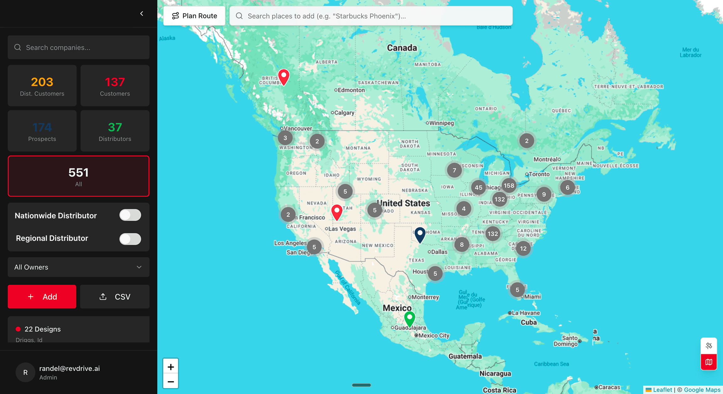 A custom map for a sales model no off-the-shelf tool could handle.